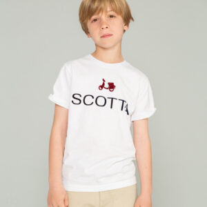 CAMISETA NIÑO LOGO BLANCO SCOTTA