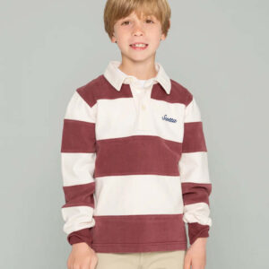 POLO NIÑO ROGBY STRIPES MOTO BURDEOS SCOTTA