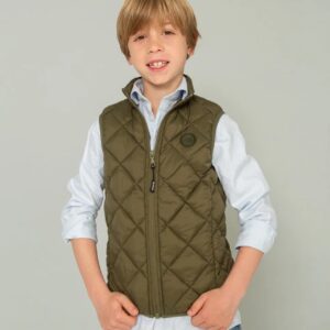 CHALECO NIÑO ROMBO ACOLCHADO KHAKI SCOTTA