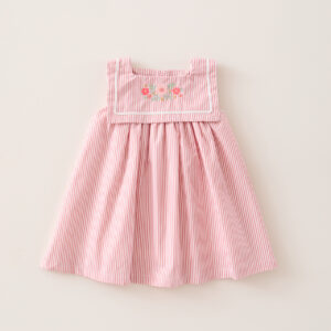 VESTIDO BORDADO MARINERO RAYITAS PINK MI CANESU