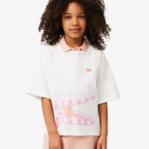 CAMISETA DE ALGODÓN CON ESTAMPADO COCODRILO LACOSTE