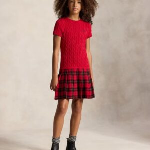 VESTIDO PUNTO DE ALGODÓN COMBINADO CUADROS RALPH LAUREN